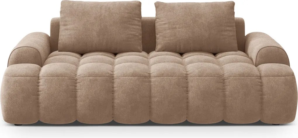 Canapea 3 locuri, Linz, Cosmopolitan Design, 200x100x84 cm, catifea, bej inchis