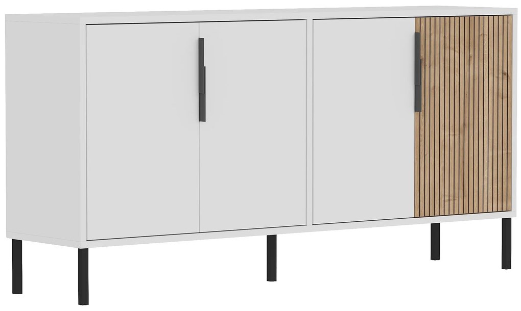 Comodă Cantallia (alb + Stejar safir). 1127498