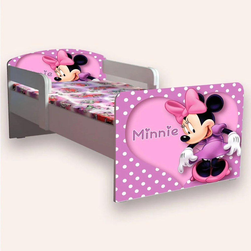 Pat copii Minnie Mouse cu manere varianta 2 Mic 2-6 ani Cu manere Cu saltea