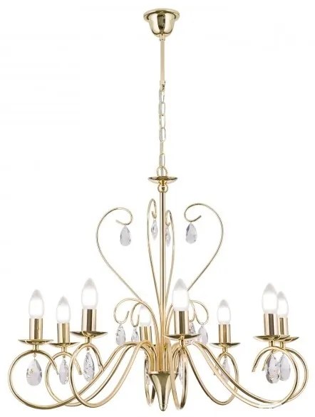 Candelabru 8 brate stil clasic cu cristale K9 Alessia auriu