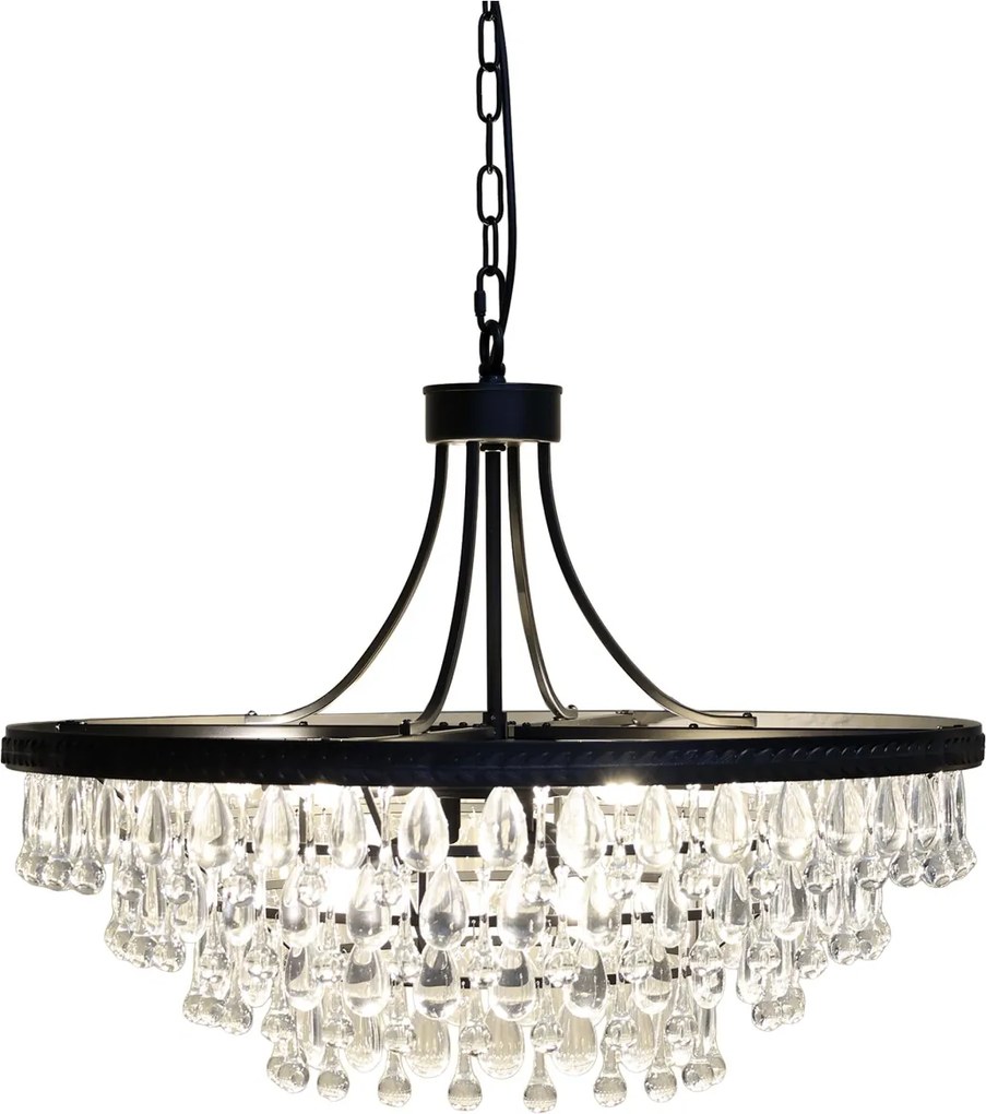 Candelabru din sticlă, cu piese în formă de picătură, 9 surse de lumină, "Versailles"