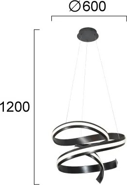 Lustră LED pe cablu AREZIA LED/62W/230V, negru