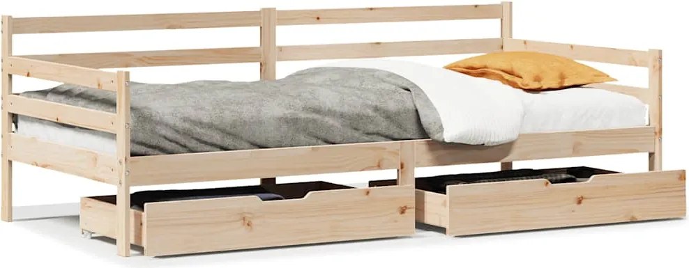 vidaXL Pat de zi cu sertare, 90x190 cm, lemn masiv de pin