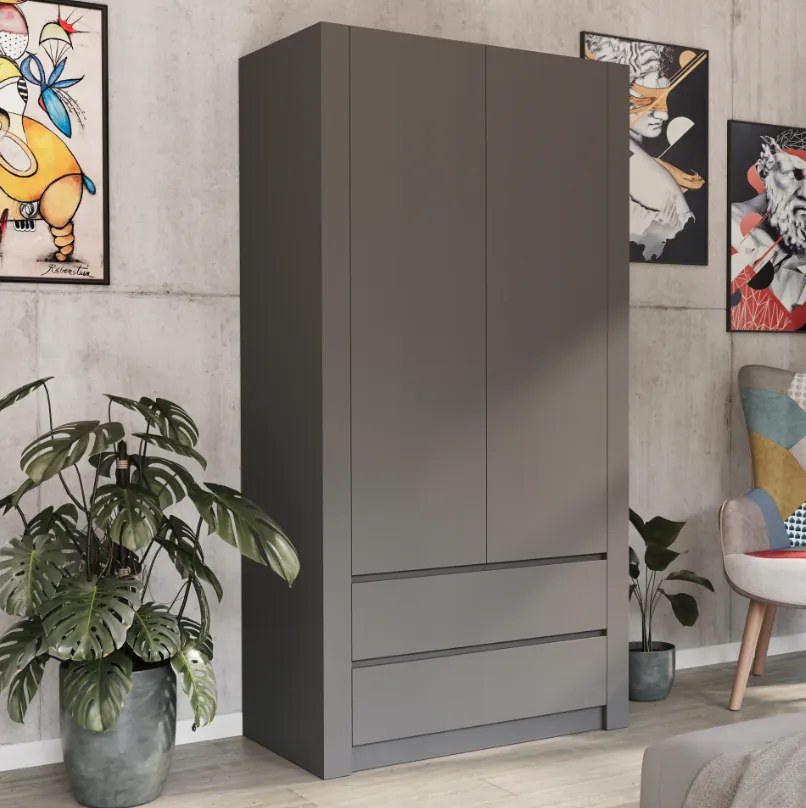 Dulap modern cu două uși MODERN B20 180 x 90 x 55 cm - diferite variante de culoare sonoma mix alb