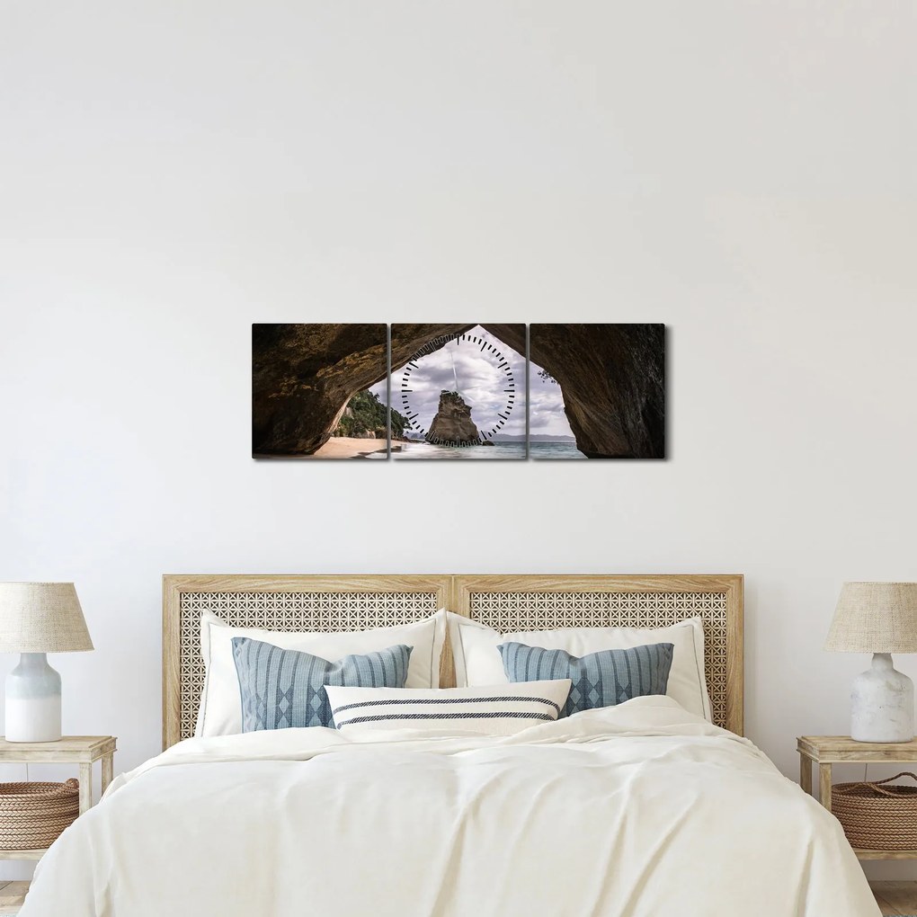 Tablou din peșteră, Noua Zeelanda (cu ceas) (90x30 cm)