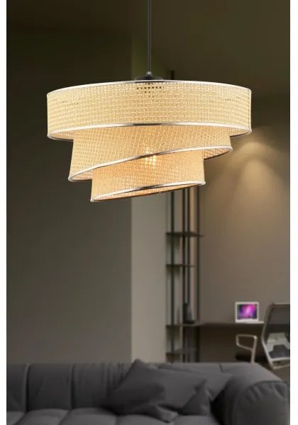 Pendul COUPER pe cablu 1xE27/60W/230V bej/crom lucios