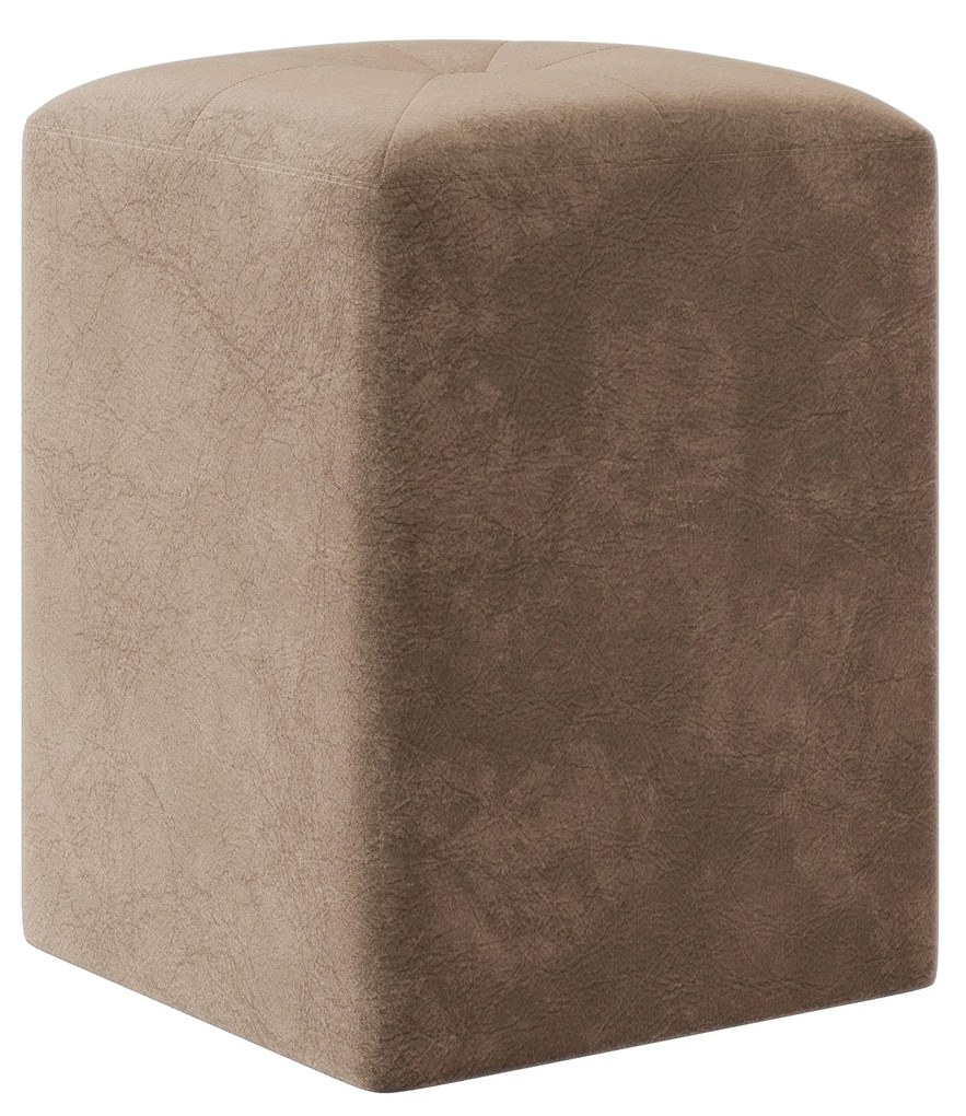 Taburet Tapitat Talin, Bej, Stofa, L 35 x l 35 x H 45 cm