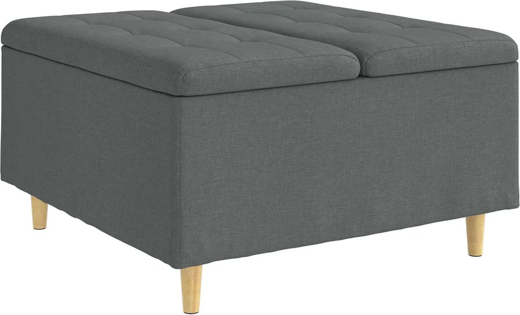 vidaXL Ottomană de depozitare Gri închis 80 x 80 x 45 cm țesătură