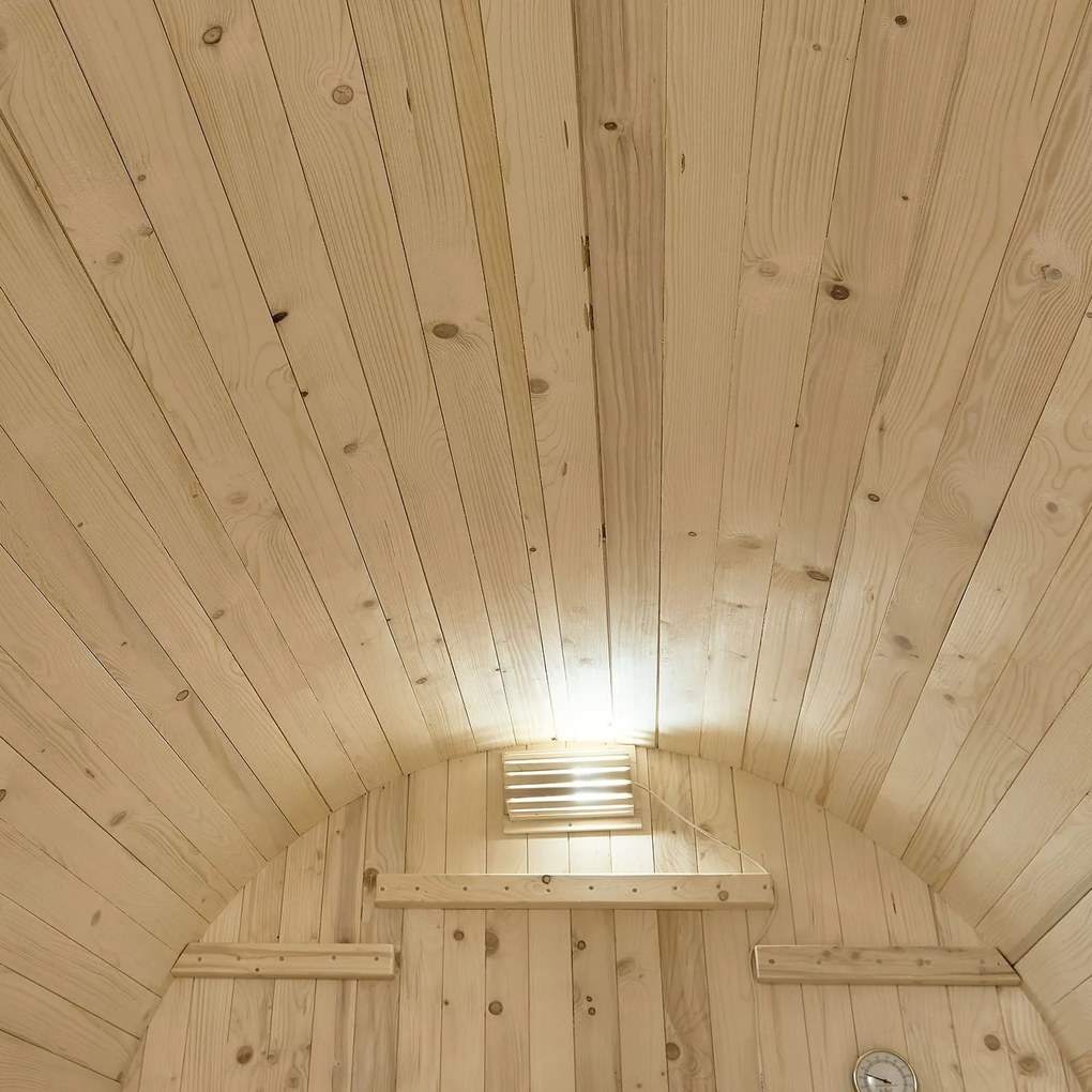 Vonkajšia sudová sauna Spitzbergen L dĺžka 190 cm priemer 190 cm (6 kW)