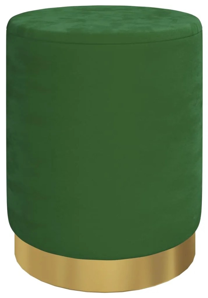 Taburet depozitare rotund, verde, catifea 1, Verde, Catifea