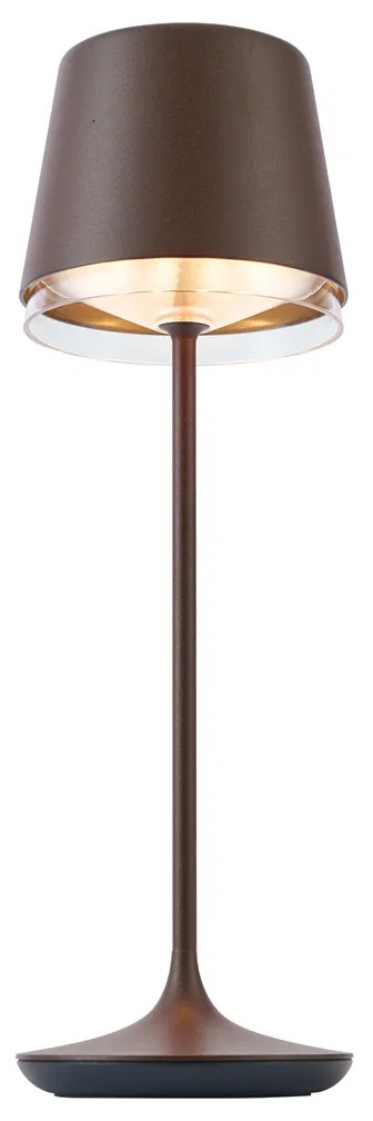 Lampă de masă maro rugină, inclusiv LED IP65 reîncărcabilă cu stație de încărcare - Bass