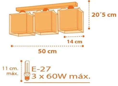 Dalber D-73453 - Plafonieră copii DINOS 3xE27/60W/230V