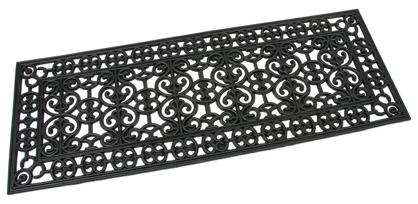 Covoraș de curățat cauciuc Rectangle Deco 45 x 120 x 1 cm, negru