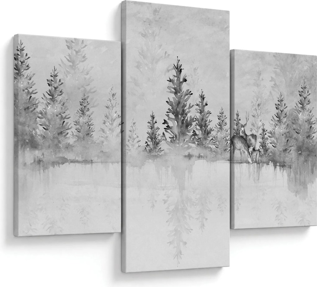 Tablou - Cerb lângă lac (90x60 cm)
