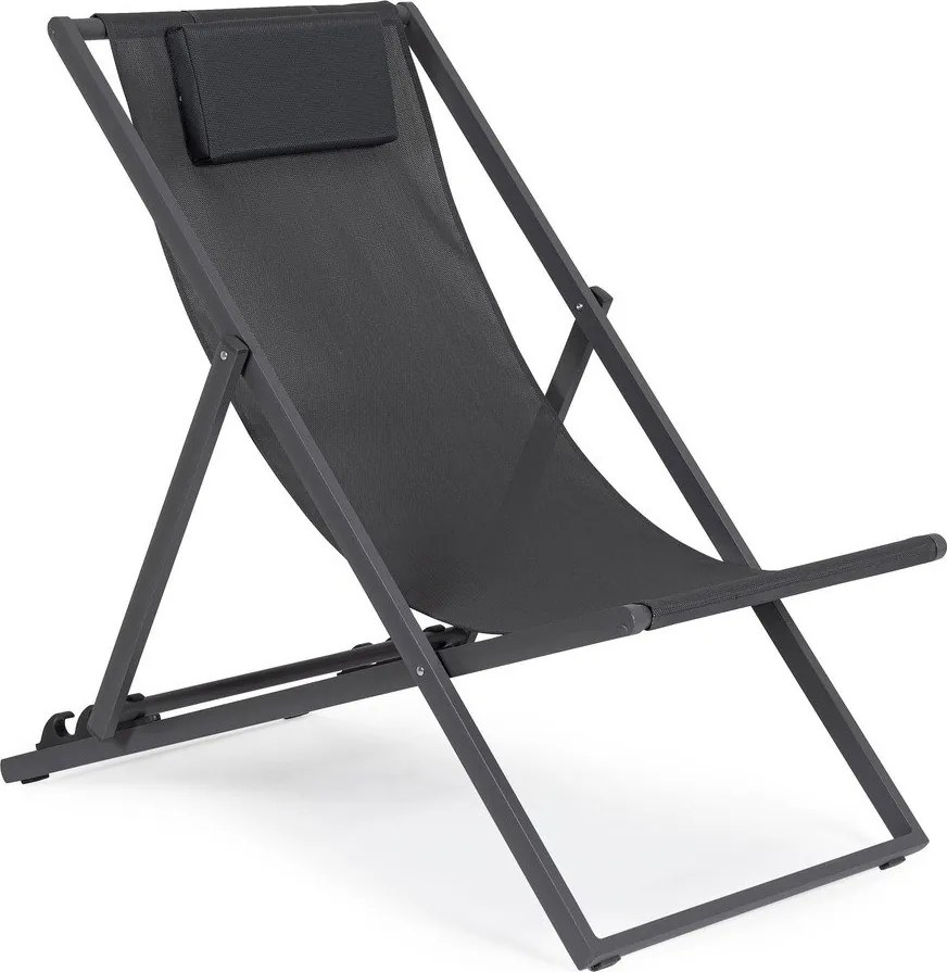Șezlong de grădină gri antracit din metal Taylor – Bizzotto