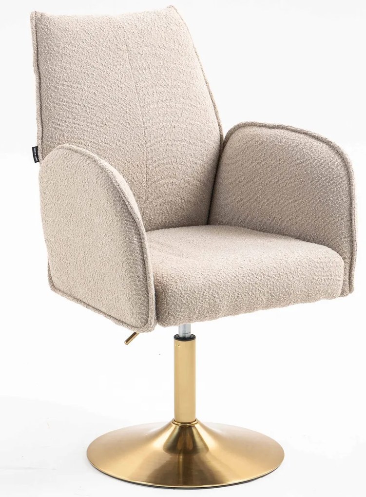 HR280N Scaun Latte Boucle cu Bază Aurie