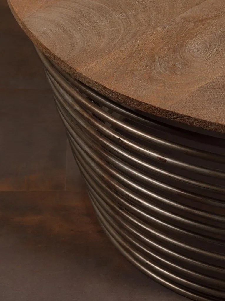Masuta de cafea, rotunda, din lemn de mango, Round Spring