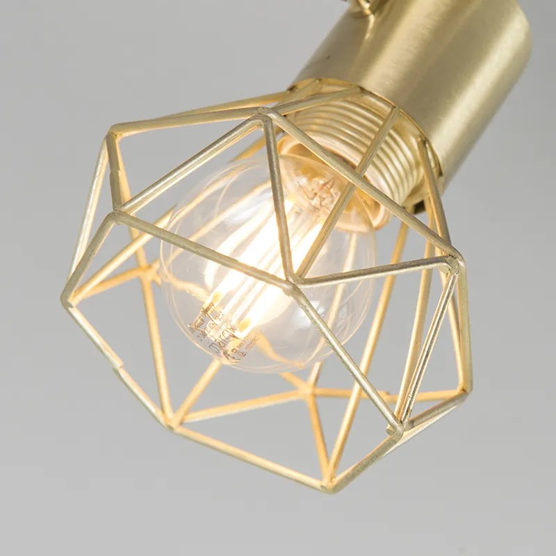 Set de 3 spoturi Art Deco cu braț pivotant și înclinabil din alamă - Mosh