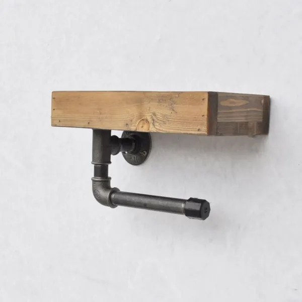 Suport pentru hârtie igienică cu raft BORU 28x16 cm molid