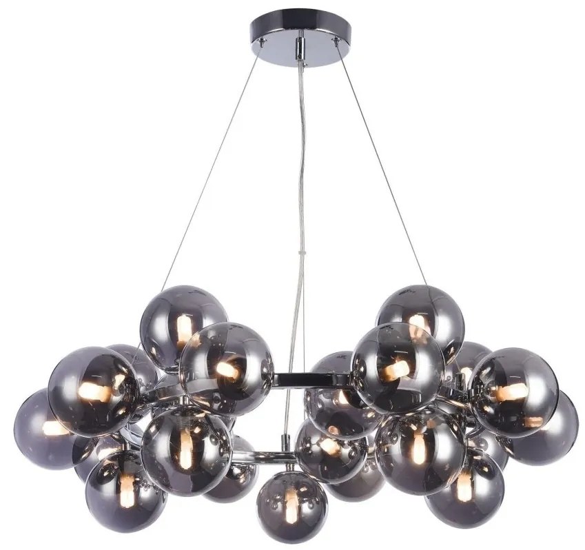 Lustra deosebita cu 25 de surse de lumina Dallas, crom/ fumuriu MYMOD548PL-25CH