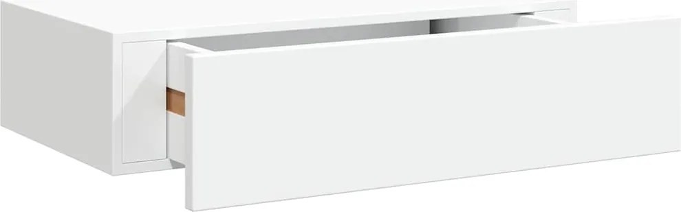 vidaXL Raft de perete cu sertar, alb, 40x23,5x10 cm, MDF