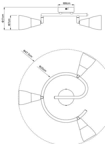 Globo 54919-3 - Lampa spot TADEUS 3xE14/40W/230V