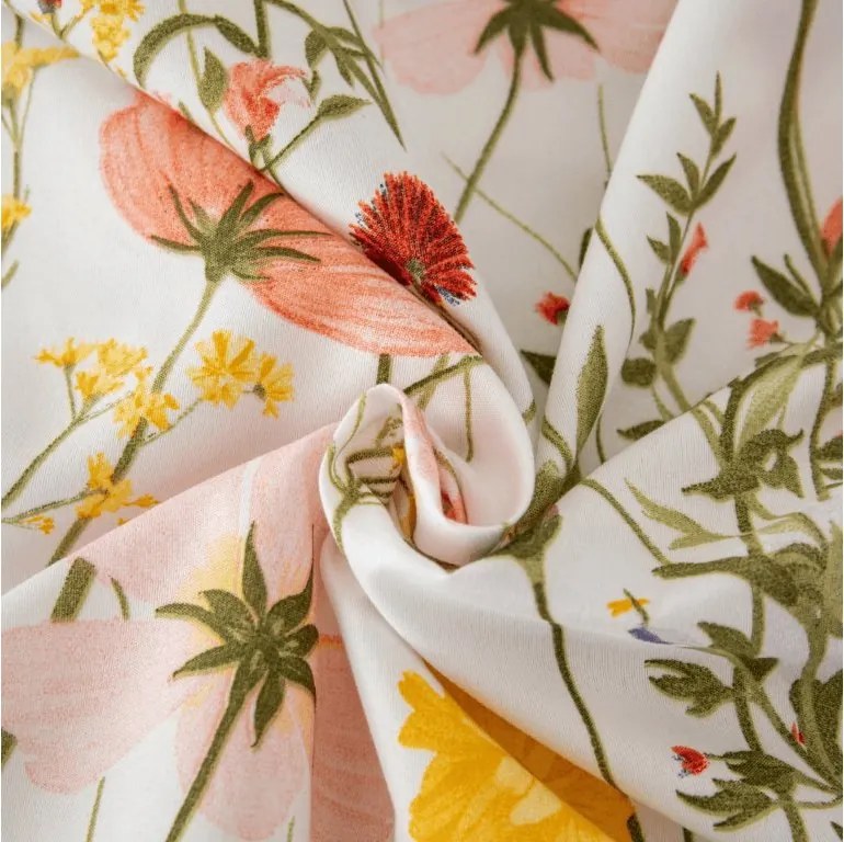 Cearsaf din microfibra WILDFLOWERS colorat 180x200 cm