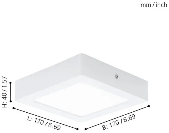 Eglo 94074 - Plafonieră LED FUEVA 1 LED/10,88W/230V
