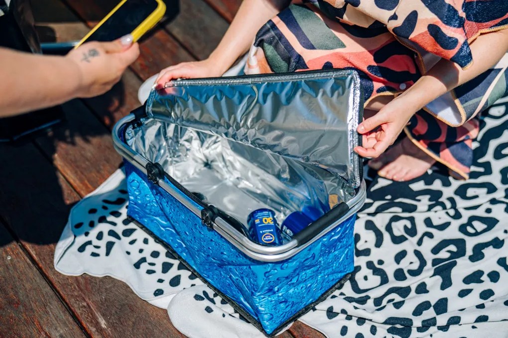 Cos termo pliabil pentru picnic COOLANZA, albastru