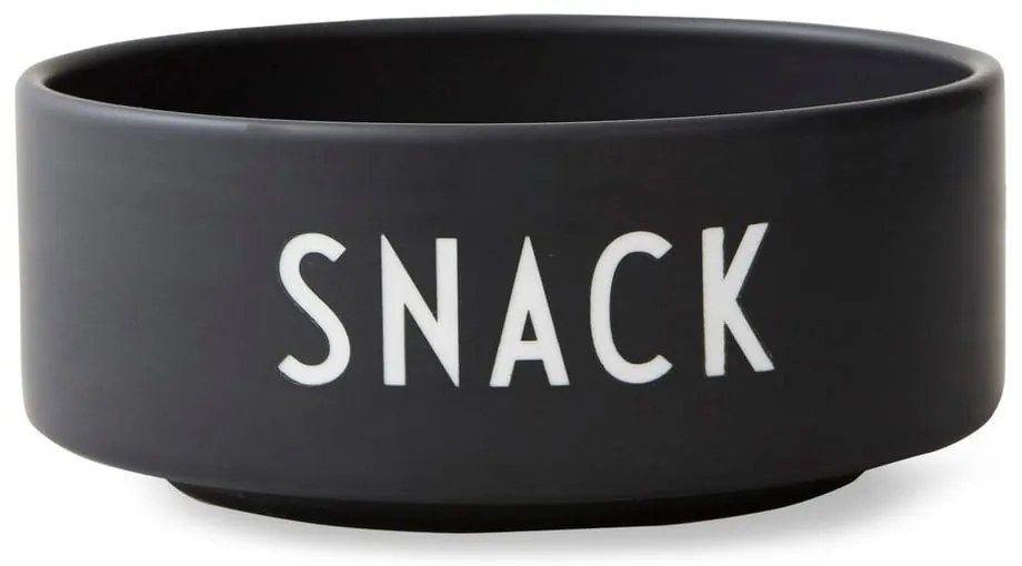 Bol din porțelan Design Letters Snack, ø 12 cm, negru