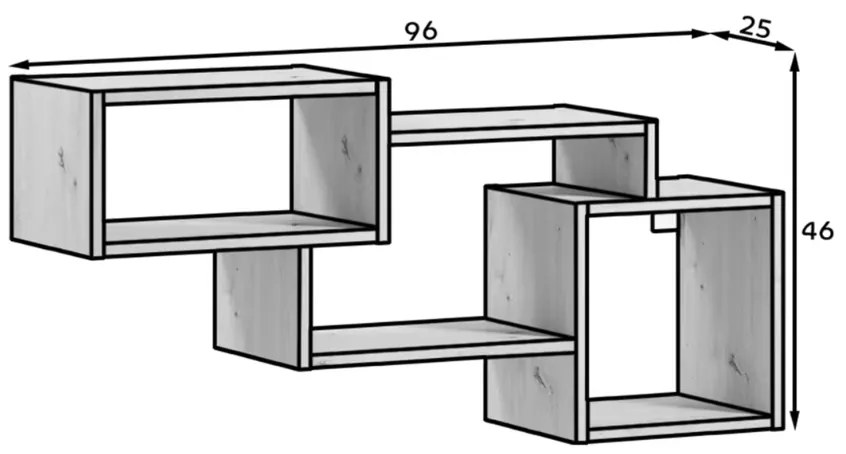 Polita de perete ALITTY 96x46 cm, alba