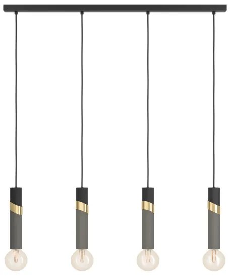 Lustră pe cablu Eglo 39936 CEDRAL 4xE27/40W/230V negru/auriu