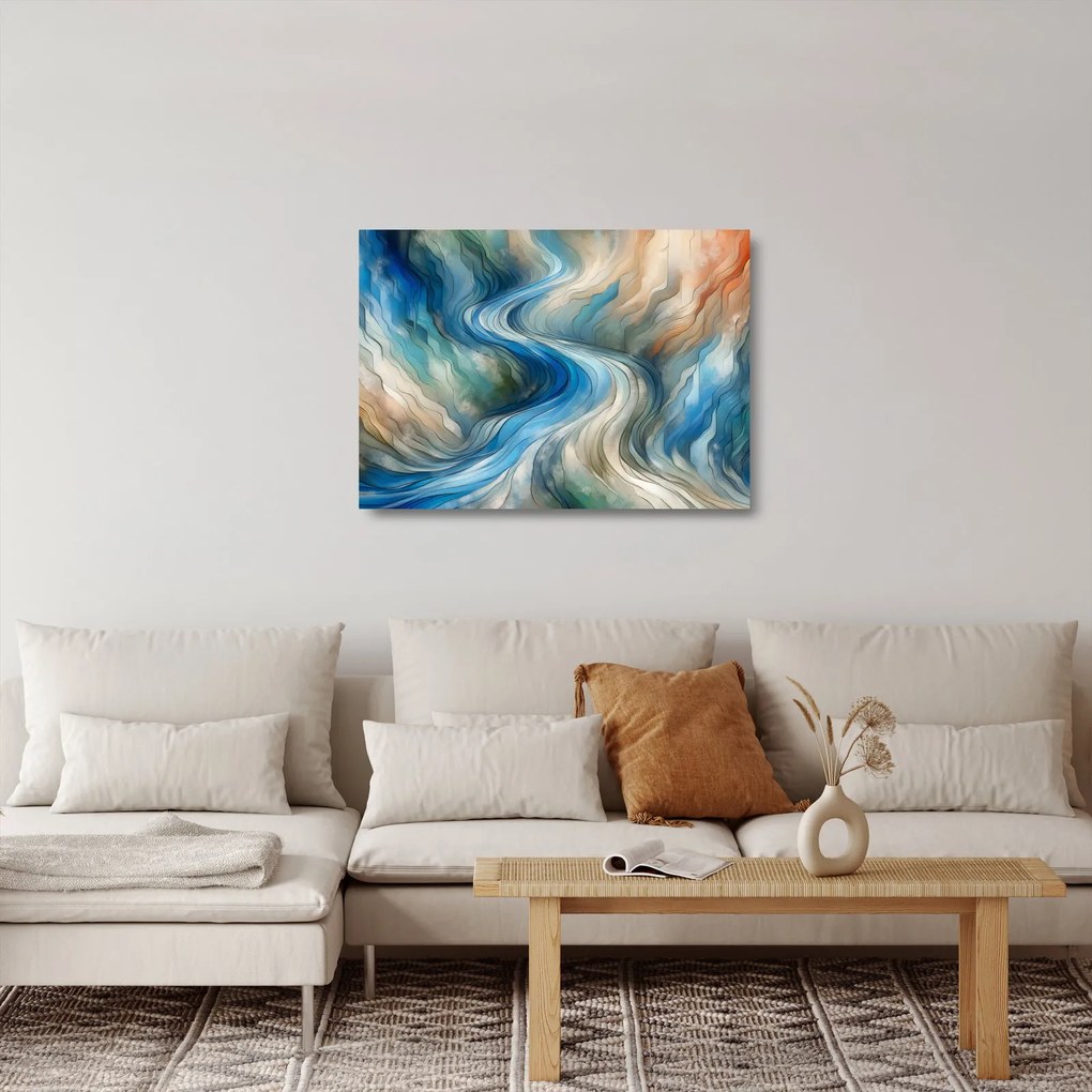 Tablou pe sticlă - Curent abstract (70x50 cm)