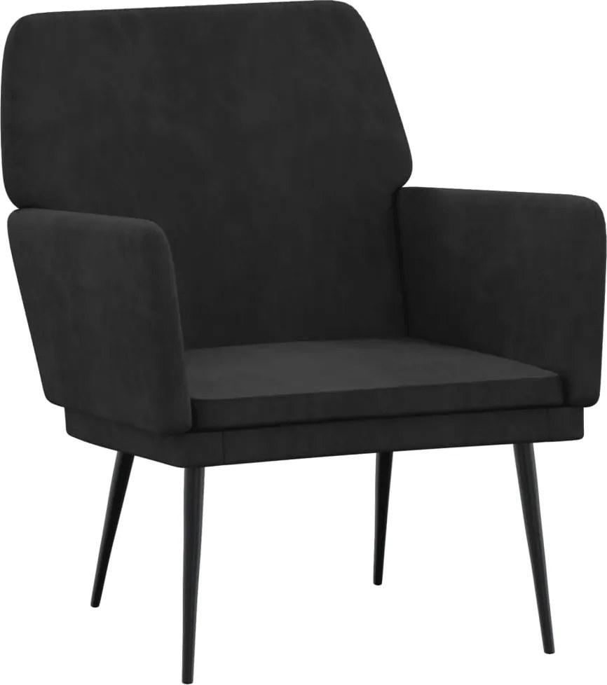 vidaXL Fotoliu, negru, 62x79x79 cm, catifea