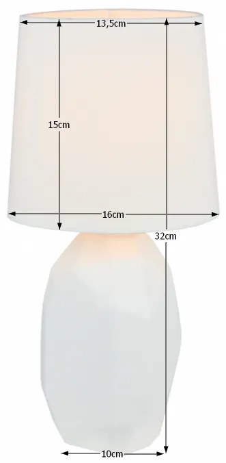 Lampă ceramică de masă, alb, QENNY TYP 1 AT15556