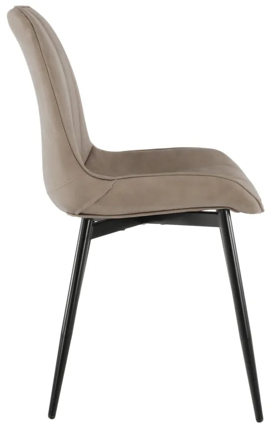 Scaun, piele ecologică gri maroniu taupe/negru, HAZAL