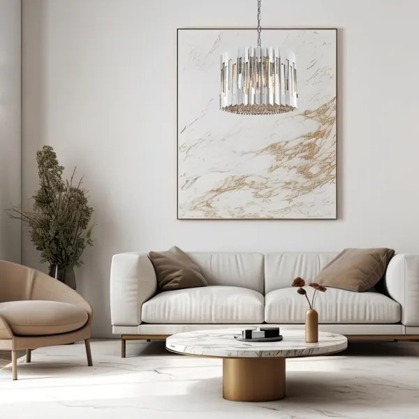 Lustră de cristal pe lanț RITZ 7xE14/40W/230V crom