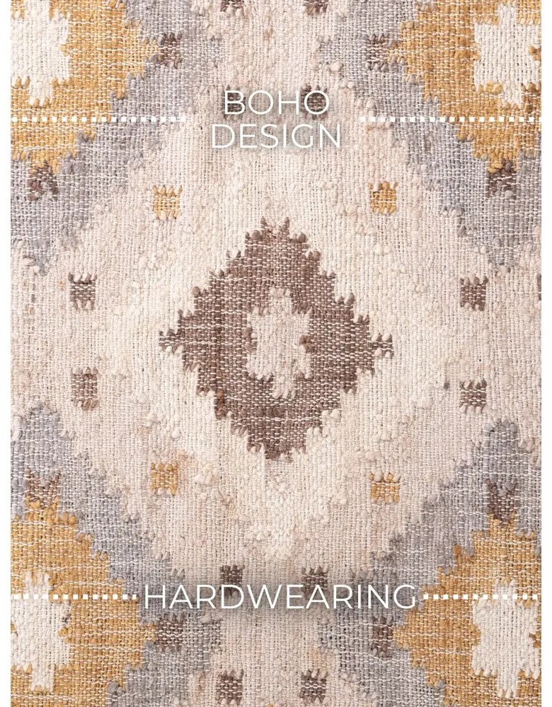 Covor crem țesut manual din iută 120x170 cm Roya Imani – Elle Decoration