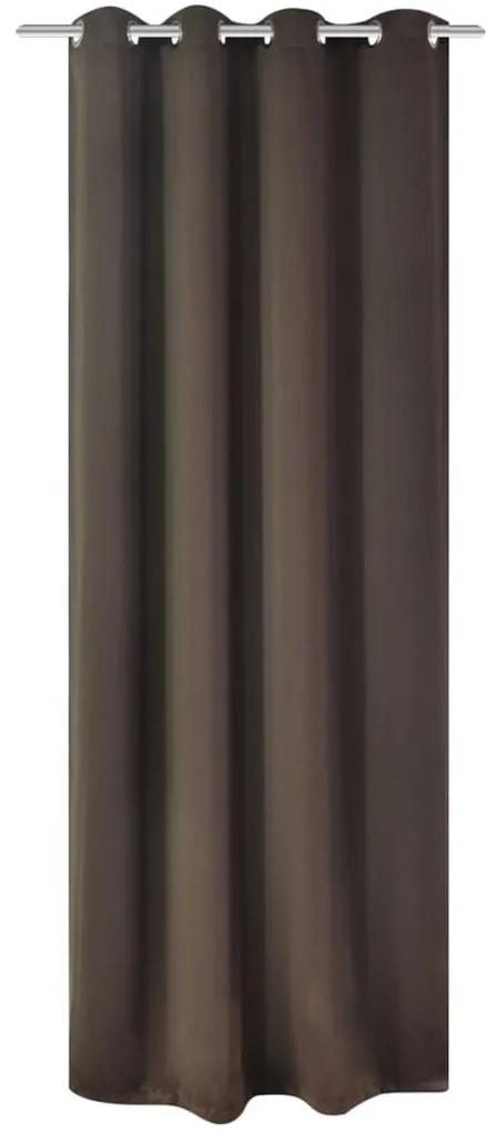 Draperie opaca, ocheti metalici, 270 x 245 cm, maro 1, Maro, 270 x 245 cm