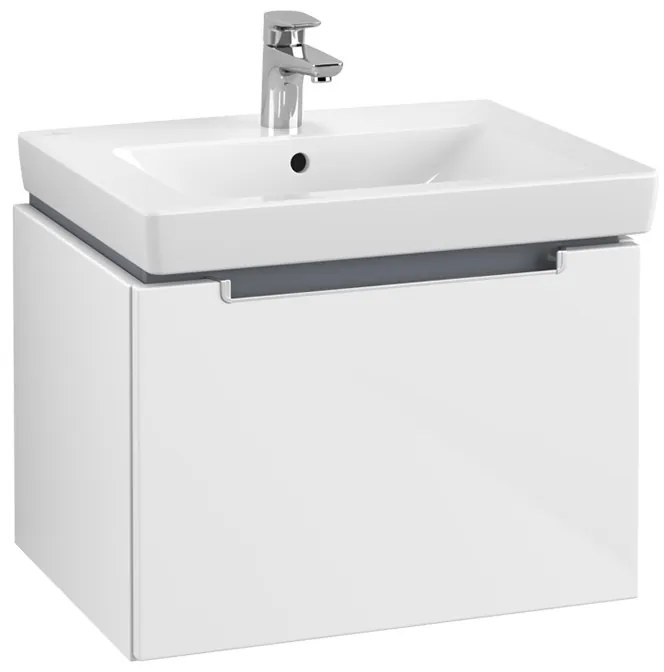 Set mobilier și lavoar suspendat, Villeroy & Boch, Subway 2.0, 60 cm, alb lucios