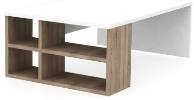 Măsuță de cafea DEFNE 34x90 cm albă/maro