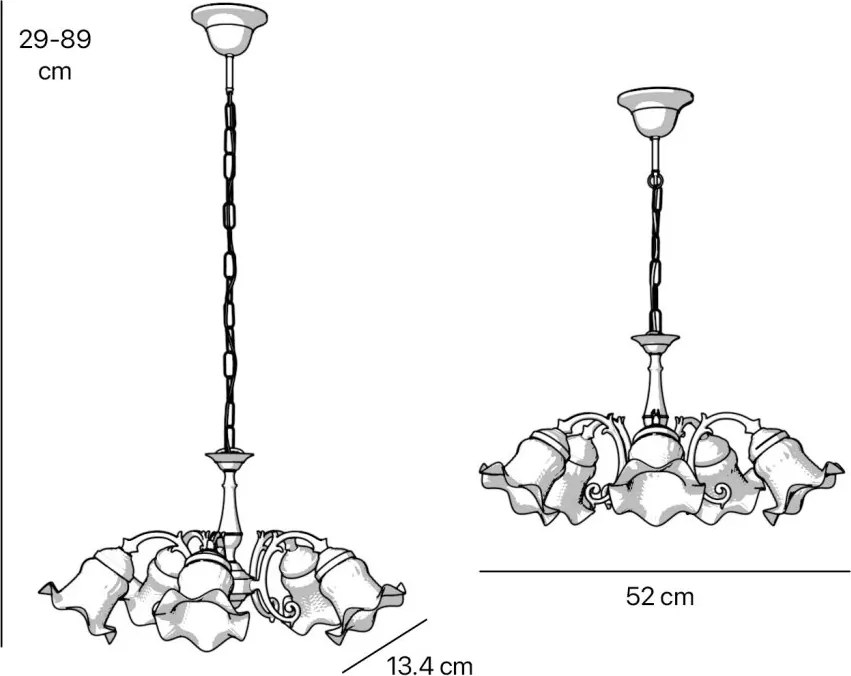 Candelabru stil clasic italian din alama si sticla Ricciolo
