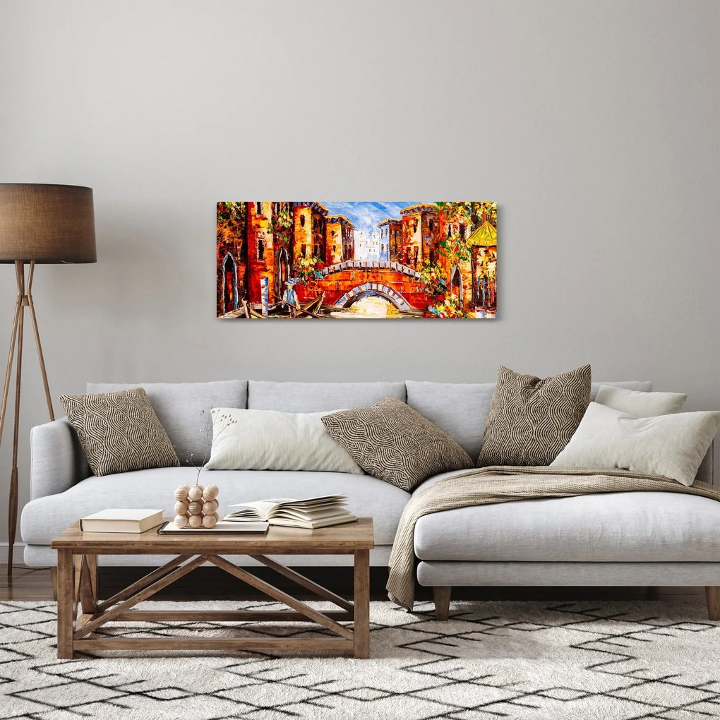 Tablou - Pictură în ulei a orașului III. (120x50 cm)