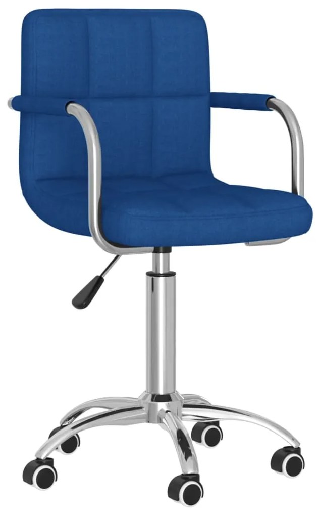vidaXL Scaun de bucătărie pivotant, albastru, material textil