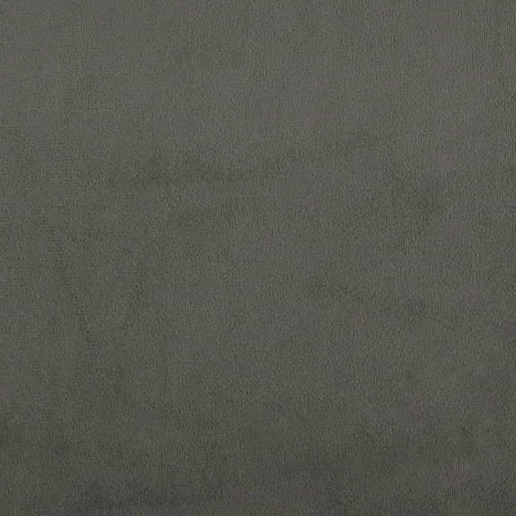 Cadru de pat cu tablie, gri inchis, 180x200 cm, catifea Morke gra, 180 x 200 cm, Nasturi de tapiterie