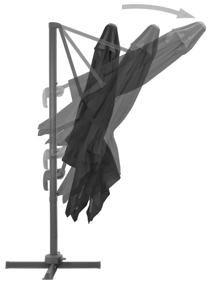 Umbrela suspendata cu stalp din aluminiu antracit 300x300 cm Antracit, 300 x 300 cm
