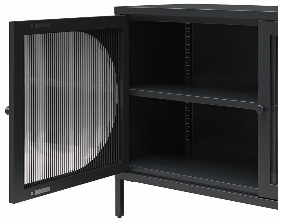 Vitrină neagră din metal 100x64x40 cm Luna – Støraa