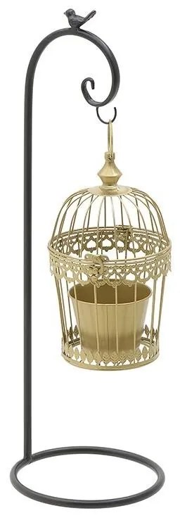 Colivie flori metalica Black & Gold 23 x 79cm