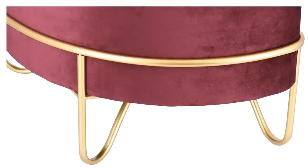 Taburet catifea baza metalica aurie - FUCSIA - Baza metalica aurie