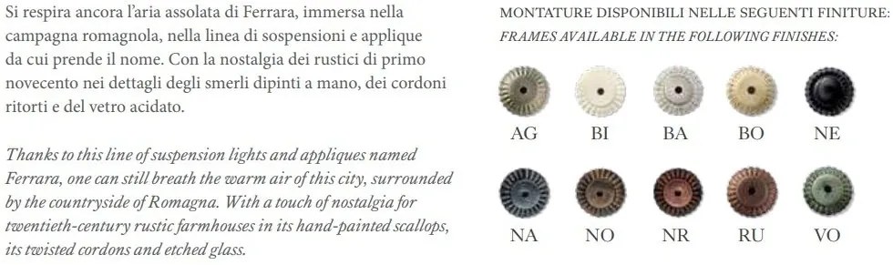 Pendul design clasic cu decor ceramic realizat manual FERRARA